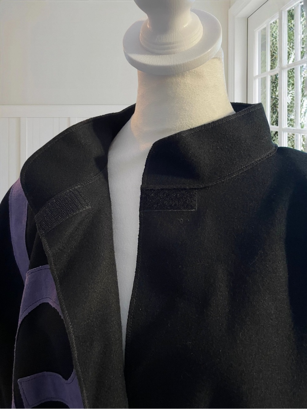 Vintage OSGOOD SMÜK Women’s Wool Swing Coat 80s Wearable Art Suede Jacket OSFM - Picture 4 of 16